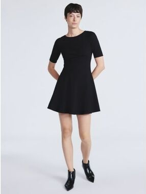 Scoop Black Short-Sleeve Mini Dress
